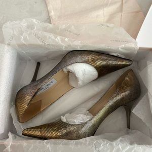 Jimmy Choo Anges metallic lizard print pump 38